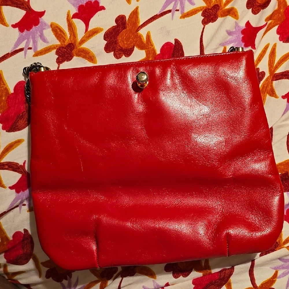 Red Leather Ruth Saetz Shoulder Bag - Picture 4 of 7
